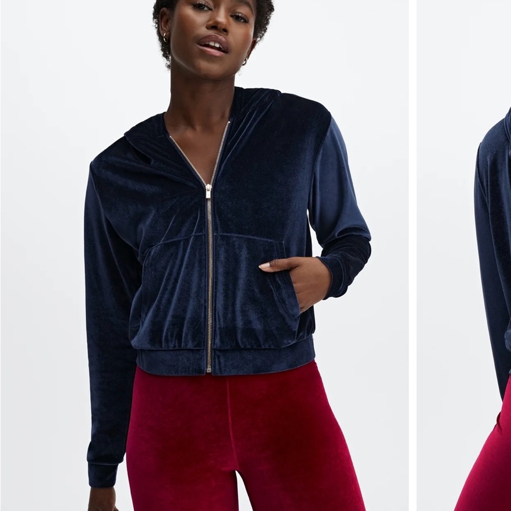 Fabletics velvet Donna velour hoodie sweater